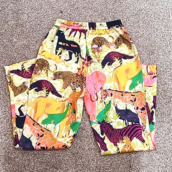 J. Crew Ratti animal jungle safari print colorful wide leg satin pants - Picture 4 of 4